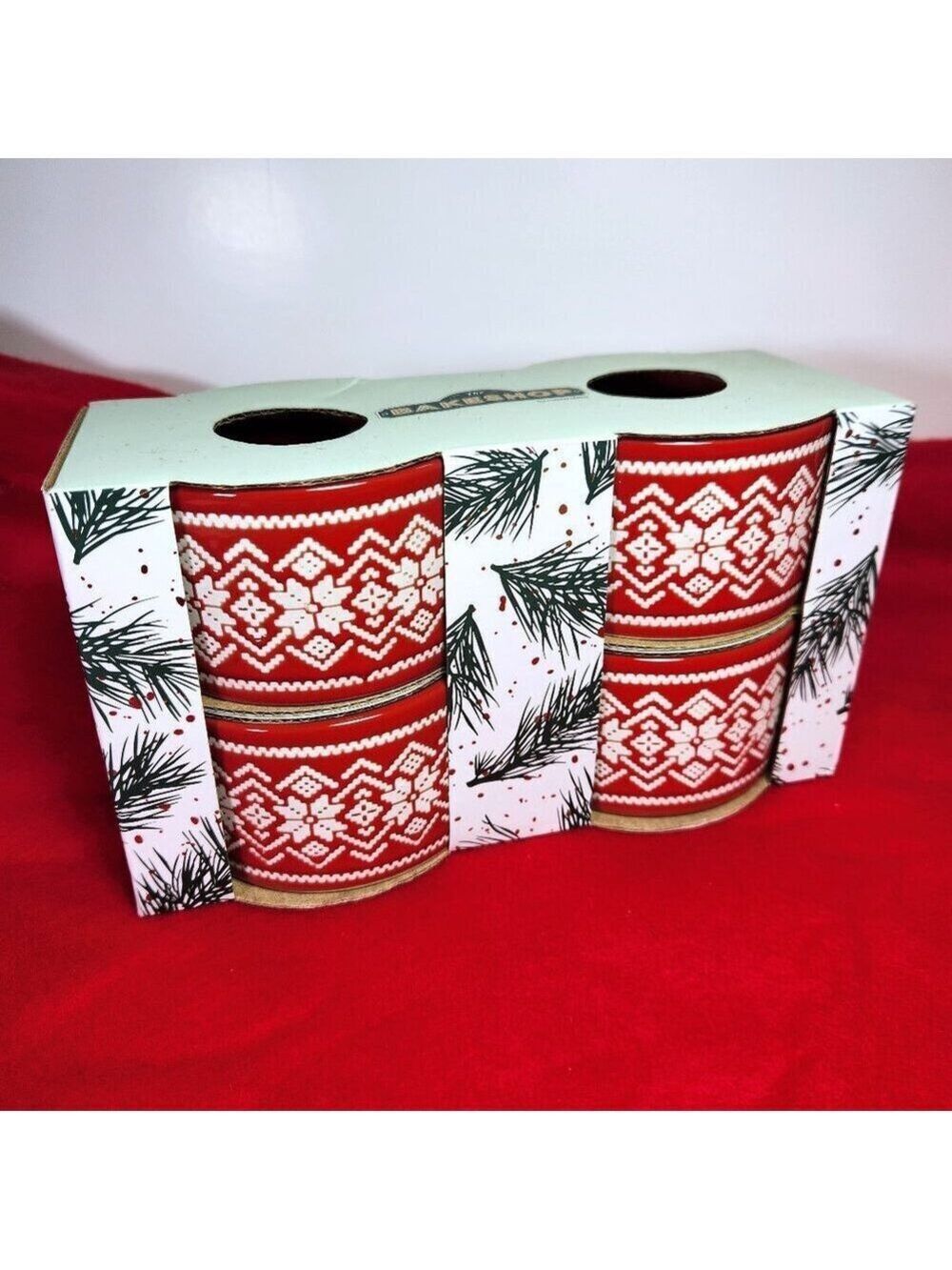 Ramekins The Bakeshop by Master Class Set of 4 Textured 4”x2” Christmas Holiday